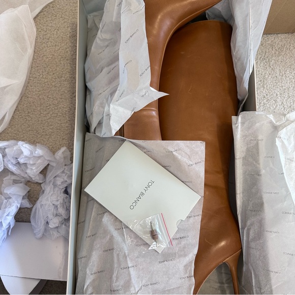 Tony Bianco Izia Boot in Whiskey brown knee high heel stiletto leather - Picture 3 of 14